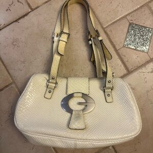 Vintage Rare Guess Vegan Leather Crocodile Handbag Shoulder Purse White Y2K Soho